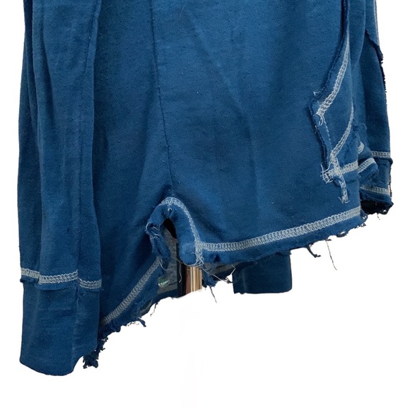 UZZI graphic design Padre Island Texas distressed hooded pullover coverup - Picture 7 of 16